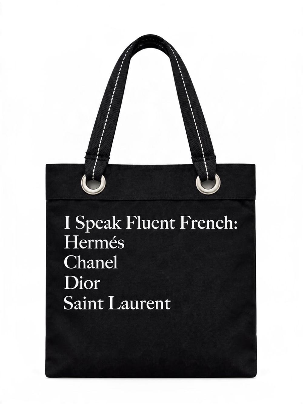 “I Speak Fluent French" Canvas Tote